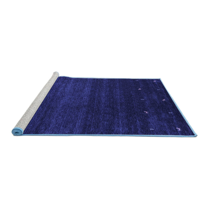 Sideview of Machine Washable Abstract Blue Contemporary Rug, wshcon887blu