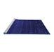 Sideview of Machine Washable Abstract Blue Contemporary Rug, wshcon887blu