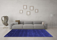 Machine Washable Abstract Blue Contemporary Rug, wshcon887blu