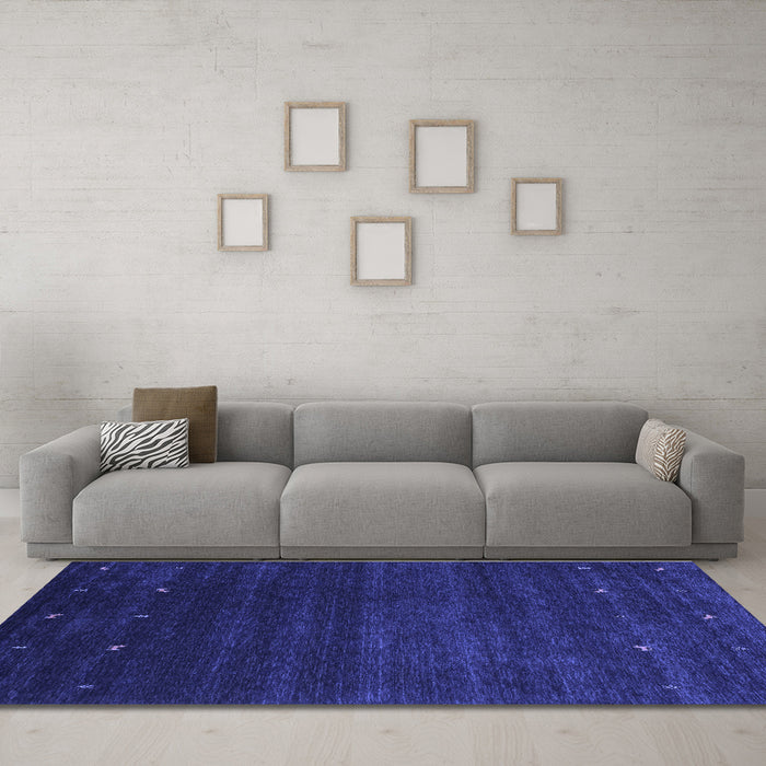 Machine Washable Abstract Blue Contemporary Rug in a Living Room, wshcon887blu