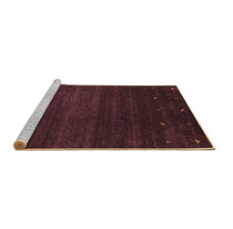 Sideview of Machine Washable Abstract Brown Contemporary Rug, wshcon887brn