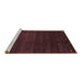 Sideview of Machine Washable Abstract Brown Contemporary Rug, wshcon887brn