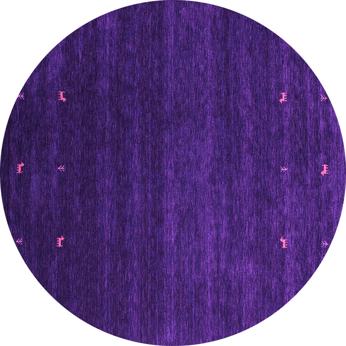 Round Abstract Purple Contemporary Rug, con887pur