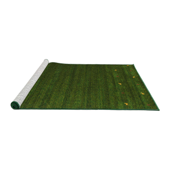 Serging Thickness of Machine Washable Contemporary Shamrock Green Rug, wshcon888