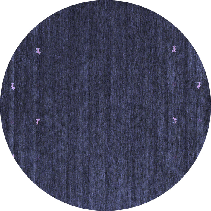 Round Abstract Blue Contemporary Rug, con888blu