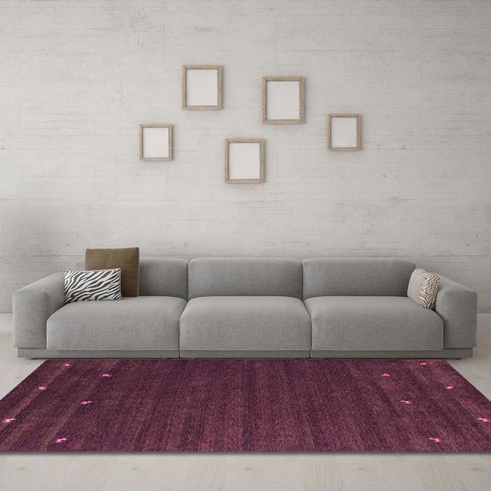 Machine Washable Abstract Pink Contemporary Rug in a Living Room, wshcon888pnk