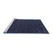 Sideview of Machine Washable Abstract Blue Contemporary Rug, wshcon888blu