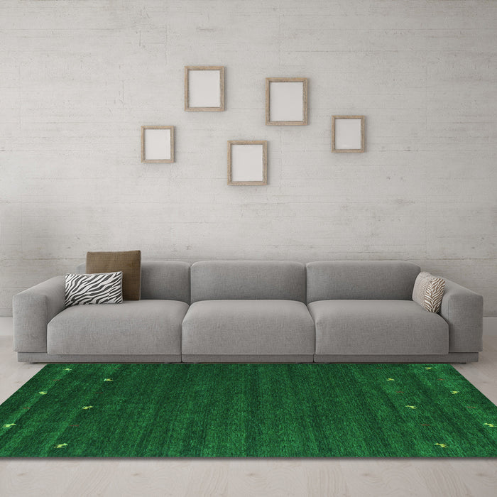 Machine Washable Abstract Turquoise Contemporary Area Rugs in a Living Room,, wshcon888turq