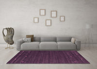 Machine Washable Abstract Purple Contemporary Rug, wshcon888pur
