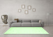 Machine Washable Solid Green Modern Area Rugs in a Living Room,, wshcon889grn