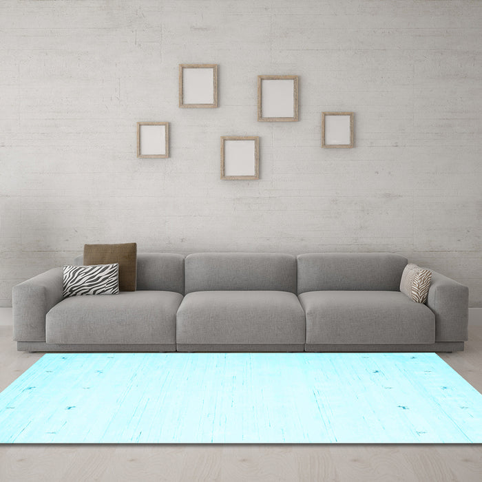 Machine Washable Solid Light Blue Modern Rug in a Living Room, wshcon889lblu