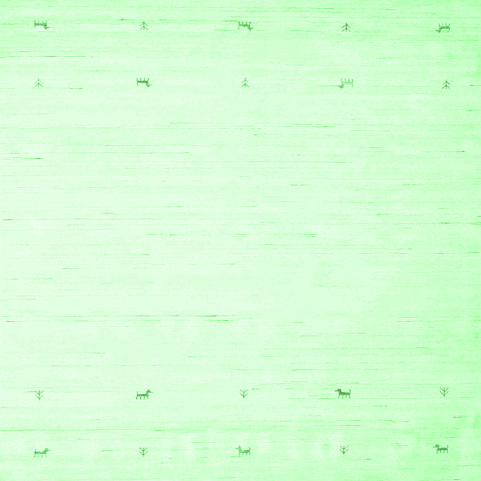 Square Machine Washable Solid Emerald Green Modern Area Rugs, wshcon889emgrn