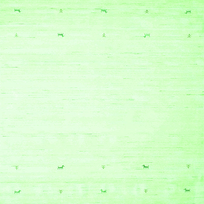 Serging Thickness of Solid Green Modern Rug, con889grn