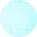 Round Solid Light Blue Modern Rug, con889lblu