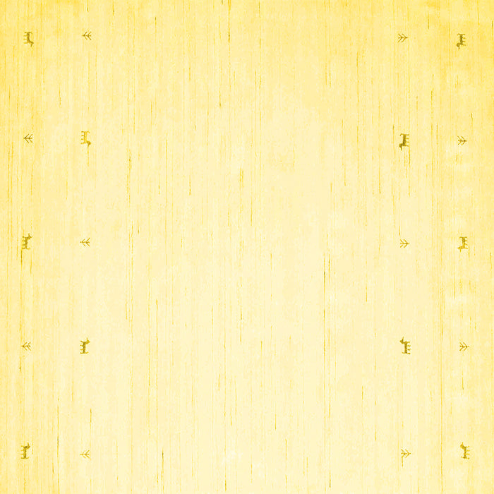 Square Solid Yellow Modern Rug, con889yw