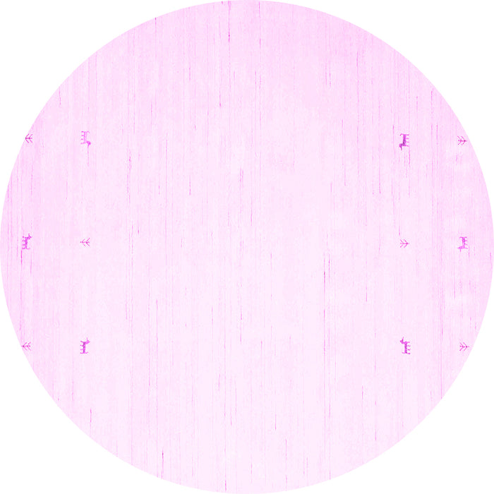 Round Solid Pink Modern Rug, con889pnk