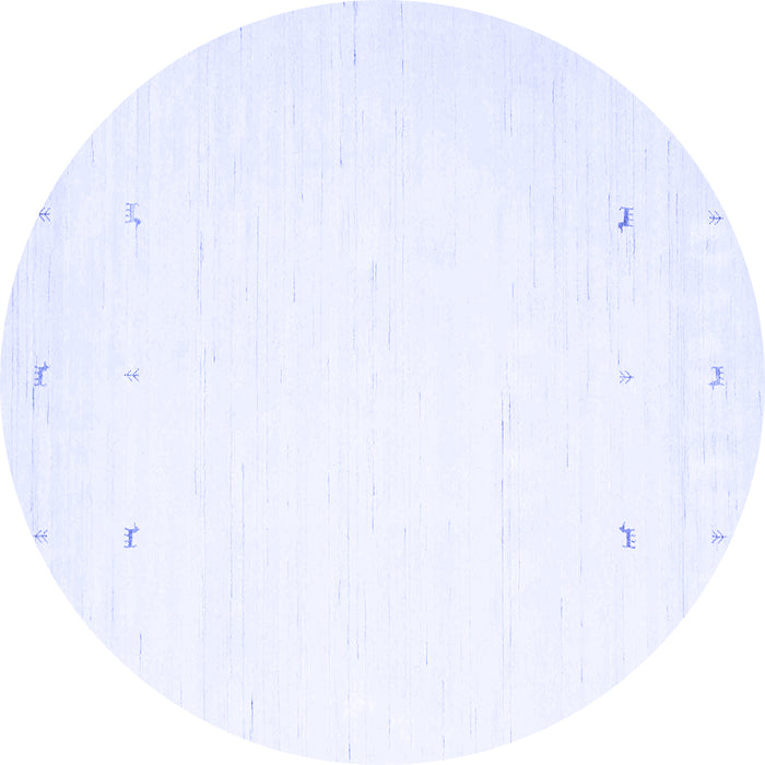 Round Machine Washable Solid Blue Modern Rug, wshcon889blu