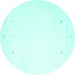 Round Solid Turquoise Modern Rug, con889turq