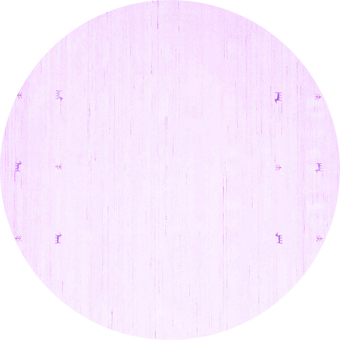 Round Solid Purple Modern Rug, con889pur