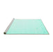 Sideview of Machine Washable Solid Turquoise Modern Area Rugs, wshcon889turq