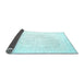 Sideview of Solid Light Blue Modern Rug, con889lblu