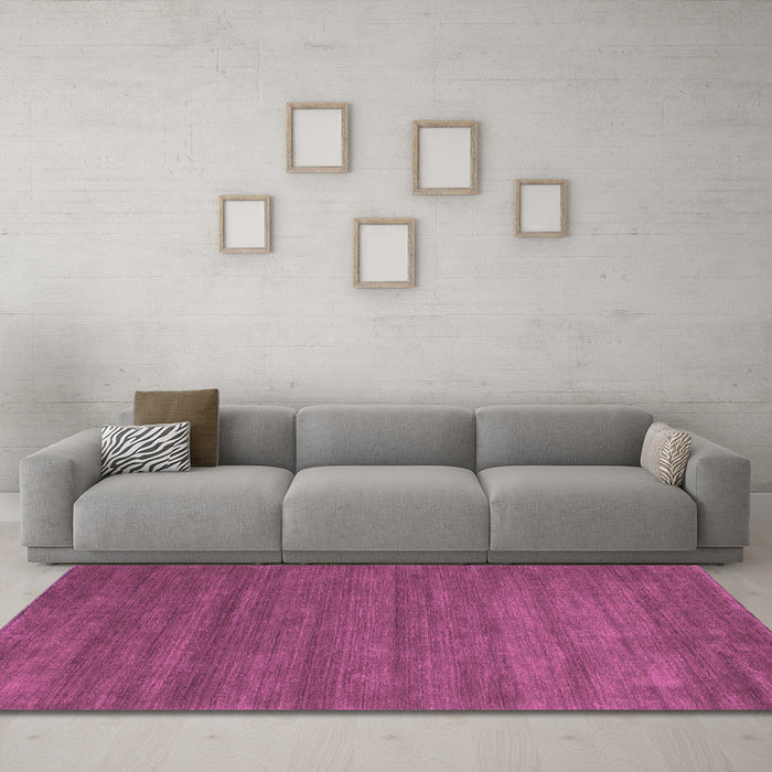 Machine Washable Abstract Pink Contemporary Rug in a Living Room, wshcon88pnk