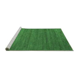 Sideview of Machine Washable Abstract Emerald Green Contemporary Area Rugs, wshcon88emgrn