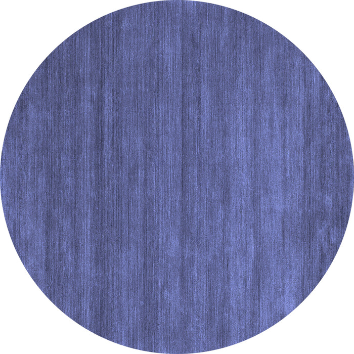 Round Abstract Blue Contemporary Rug, con88blu