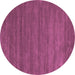 Round Abstract Pink Contemporary Rug, con88pnk