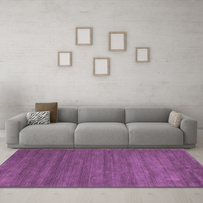 Machine Washable Abstract Purple Contemporary Area Rugs in a Living Room, wshcon88pur