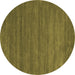 Round Abstract Brown Contemporary Rug, con88brn