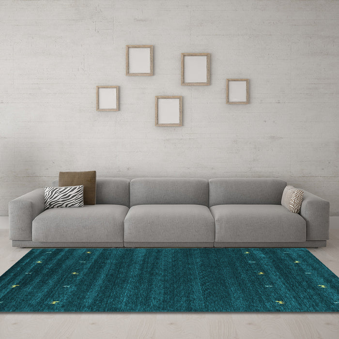 Machine Washable Abstract Light Blue Contemporary Rug in a Living Room, wshcon890lblu