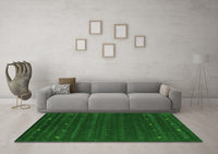 Machine Washable Abstract Green Contemporary Rug, wshcon890grn