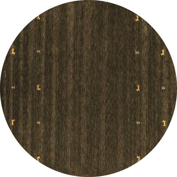 Round Abstract Brown Contemporary Rug, con890brn