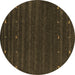 Round Abstract Brown Contemporary Rug, con890brn