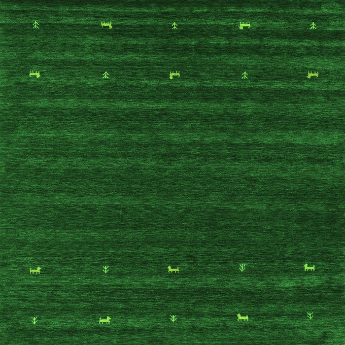 Round Machine Washable Abstract Green Contemporary Area Rugs, wshcon890grn