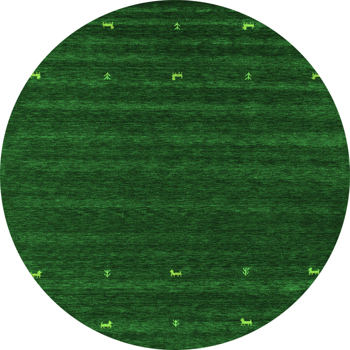 Square Abstract Green Contemporary Rug, con890grn