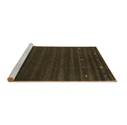 Sideview of Machine Washable Abstract Brown Contemporary Rug, wshcon890brn