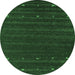 Round Abstract Emerald Green Contemporary Rug, con890emgrn