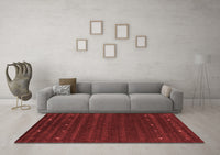 Machine Washable Abstract Red Contemporary Rug, wshcon890red