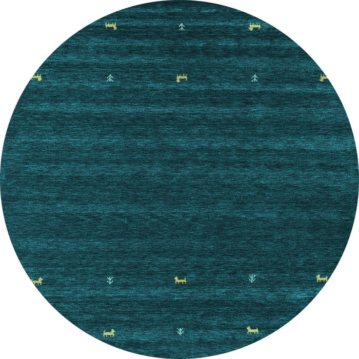 Round Abstract Light Blue Contemporary Rug, con890lblu