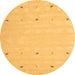 Round Solid Brown Modern Rug, con891brn