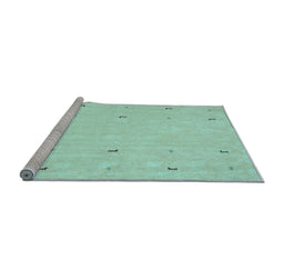 Sideview of Machine Washable Solid Light Blue Modern Rug, wshcon891lblu