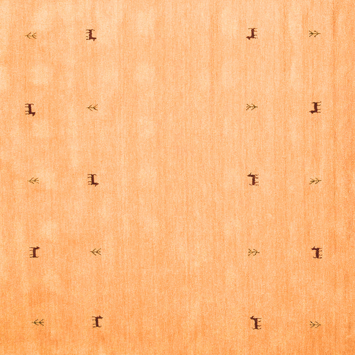 Round Machine Washable Solid Orange Modern Area Rugs, wshcon891org