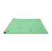 Sideview of Machine Washable Solid Turquoise Modern Area Rugs, wshcon891turq