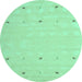 Round Solid Turquoise Modern Rug, con891turq