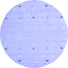 Round Solid Blue Modern Rug, con891blu