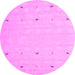 Round Solid Purple Modern Rug, con891pur