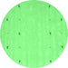 Round Solid Emerald Green Modern Rug, con891emgrn