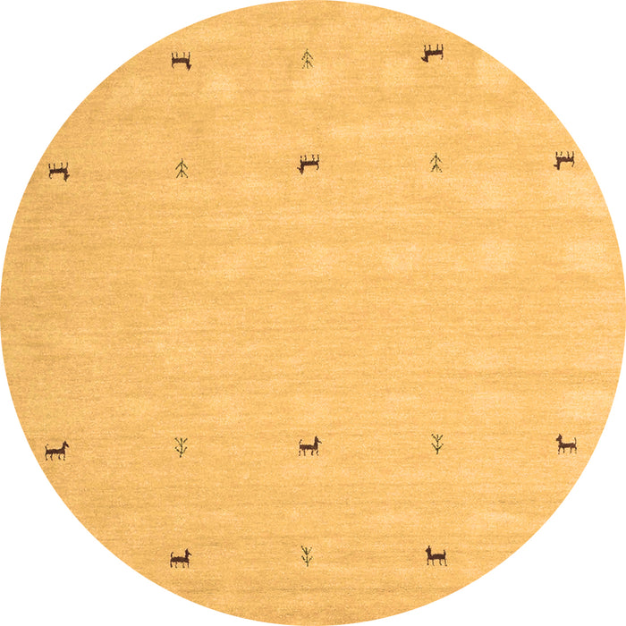 Round Machine Washable Solid Brown Modern Rug, wshcon891brn